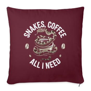 Drôle Snake Art Serpent Café Reptiles - Housse de coussin décorative 45 x 45 cm - bordeaux - Devant