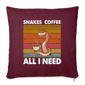 Drôle Snake Art Serpent Café Reptiles - Housse de coussin décorative 45 x 45 cm - bordeaux - Devant