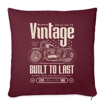 Moto Vintage Motards Moto Anniversaire 1968 - Housse de coussin décorative 45 x 45 cm - bordeaux - Devant