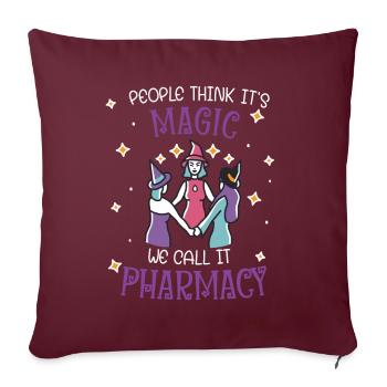 Pharmacie | Magie de la pharmacie - Housse de coussin décorative 45 x 45 cm - bordeaux - Devant