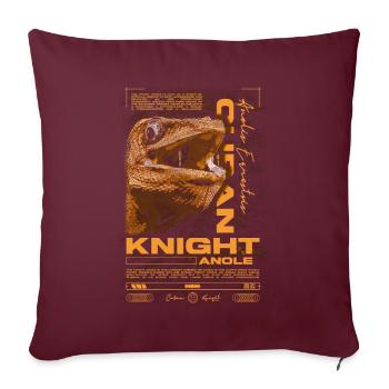 Chevalier cubain Anole Gardien de reptiles Lézard - Housse de coussin décorative 45 x 45 cm - bordeaux - Devant
