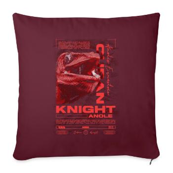 Chevalier cubain Anole Gardien de reptiles Lézard - Housse de coussin décorative 45 x 45 cm - bordeaux - Devant