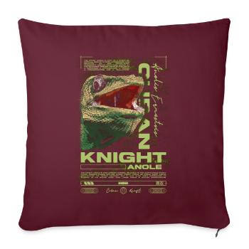 Chevalier cubain Anole Gardien de reptiles Lézard - Housse de coussin décorative 45 x 45 cm - bordeaux - Devant
