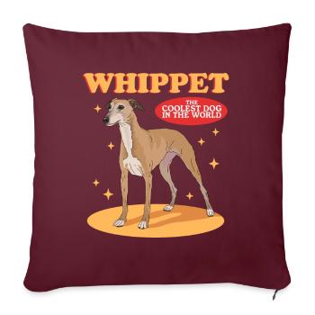 Whippet Petits Lévriers Anglais Cadeaux - Housse de coussin décorative 45 x 45 cm - bordeaux - Devant