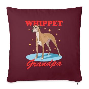 Whippet Grandpa Lévrier anglais Cadeau - Housse de coussin décorative 45 x 45 cm - bordeaux - Devant