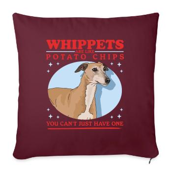 Whippet Cadeaux de lévrier anglais - Housse de coussin décorative 45 x 45 cm - bordeaux - Devant