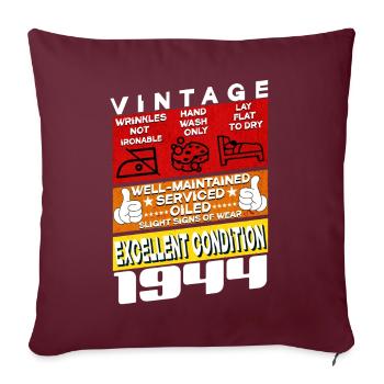 81 ans Millésime 1944 femmes & hommes Anniversaire - Housse de coussin décorative 45 x 45 cm - bordeaux - Devant