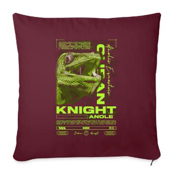 Chevalier cubain Anole Gardien de reptiles Lézard - Housse de coussin décorative 45 x 45 cm - bordeaux - Devant