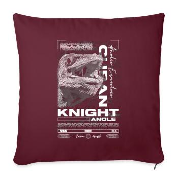 Chevalier cubain Anole Gardien de reptiles Lézard - Housse de coussin décorative 45 x 45 cm - bordeaux - Devant