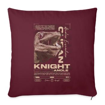 Chevalier cubain Anole Gardien de reptiles Lézard - Housse de coussin décorative 45 x 45 cm - bordeaux - Devant
