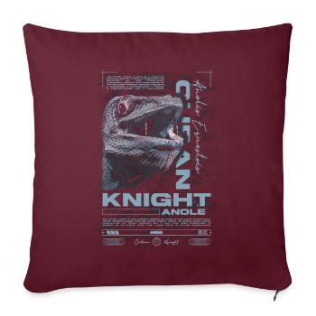 Chevalier cubain Anole Gardien de reptiles Lézard - Housse de coussin décorative 45 x 45 cm - bordeaux - Devant