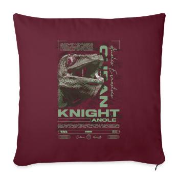 Chevalier cubain Anole Gardien de reptiles Lézard - Housse de coussin décorative 45 x 45 cm - bordeaux - Devant