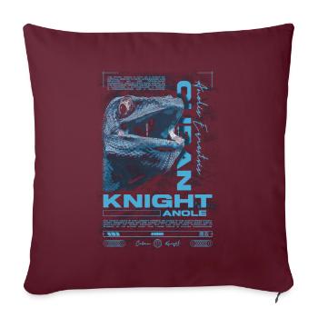 Chevalier cubain Anole Gardien de reptiles Lézard - Housse de coussin décorative 45 x 45 cm - bordeaux - Devant