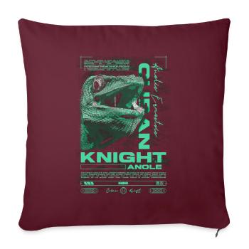 Chevalier cubain Anole Gardien de reptiles Lézard - Housse de coussin décorative 45 x 45 cm - bordeaux - Devant