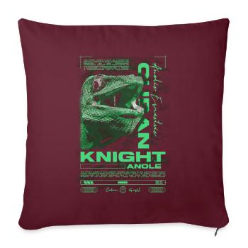 Chevalier cubain Anole Gardien de reptiles Lézard - Housse de coussin décorative 45 x 45 cm - bordeaux - Devant
