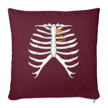 Funny Skeleton Burger Love Costume Halloween - Sofa pillowcase 17,3'' x 17,3'' (45 x 45 cm) - burgundy - Front