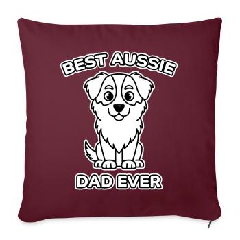 Berger australien papa drôle Aussie cadeau - Housse de coussin décorative 45 x 45 cm - bordeaux - Devant