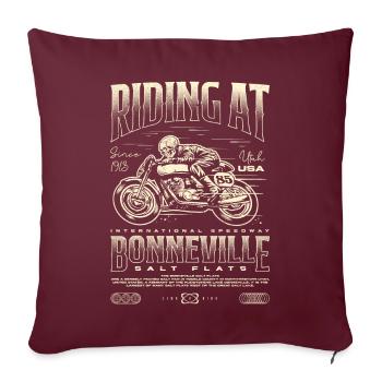 Bonneville Salt Flats Moto Anniversaire 1913 - Housse de coussin décorative 45 x 45 cm - bordeaux - Devant
