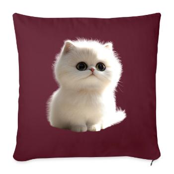 Perserkatze Perser Katze Persian Cat Süße Katzen - Sofakissenbezug 45 x 45 cm - Burgunderrot - Vorne