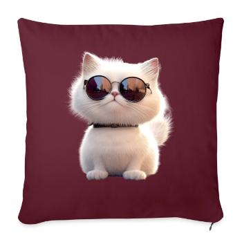 Perserkatze Perser Katze Persian Cat Süße Katzen - Sofakissenbezug 45 x 45 cm - Burgunderrot - Vorne