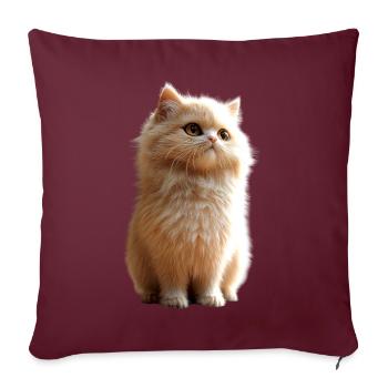 Perserkatze Perser Katze Persian Cat Süße Katzen - Sofakissenbezug 45 x 45 cm - Burgunderrot - Vorne