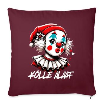 Karneval Kölle Alaaf Clown Kostüm Veedel Köln - Sofakissenbezug 45 x 45 cm - Burgunderrot - Vorne