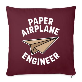 Avion en papier disant blague Avion en papier cadeau - Housse de coussin décorative 45 x 45 cm - bordeaux - Devant