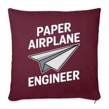 Avion en papier disant blague Avion en papier cadeau - Housse de coussin décorative 45 x 45 cm - bordeaux - Devant