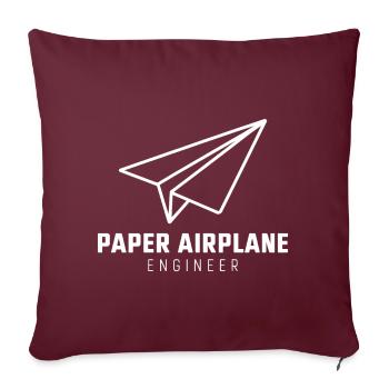 Avion en papier disant blague Avion en papier cadeau - Housse de coussin décorative 45 x 45 cm - bordeaux - Devant