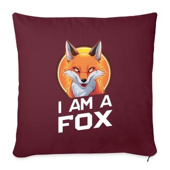 Ich bin ein Fuchs - Sofakissenbezug 45 x 45 cm - Burgunderrot - Vorne