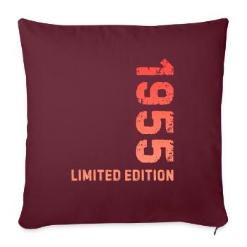 70e anniversaire 1955 Édition limitée - Housse de coussin décorative 45 x 45 cm - bordeaux - Devant