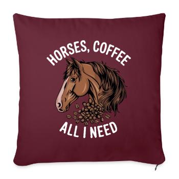 Funny Horse Art Horse Owner Horses Coffee - Sofa pillowcase 17,3'' x 17,3'' (45 x 45 cm) - burgundy - Front