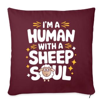 Moutons Éleveur d’ovins Éleveur d’agneaux - Housse de coussin décorative 45 x 45 cm - bordeaux - Devant