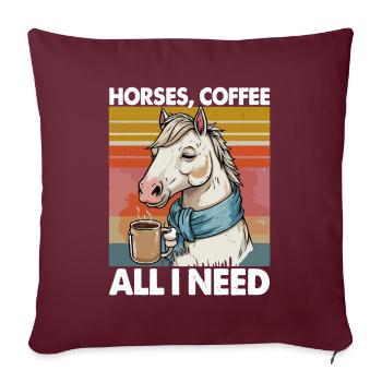 Funny Horse Art Horse Owner Horses Coffee - Sofa pillowcase 17,3'' x 17,3'' (45 x 45 cm) - burgundy - Front