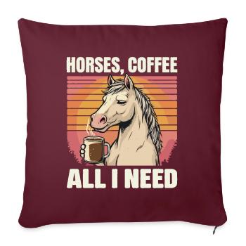 Funny Horse Art Horse Owner Horses Coffee - Sofa pillowcase 17,3'' x 17,3'' (45 x 45 cm) - burgundy - Front