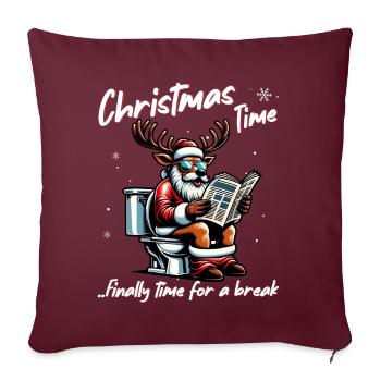 Père Noël Noël Hommes et femmes - Housse de coussin décorative 45 x 45 cm - bordeaux - Devant