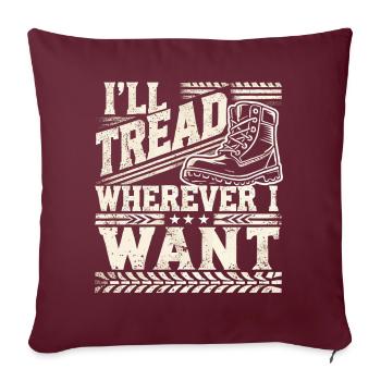 Conception audacieuse de la bande de roulement de la botte de randonnée pour l’aventurier - Housse de coussin décorative 45 x 45 cm - bordeaux - Devant