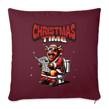 Père Noël Noël Hommes et femmes - Housse de coussin décorative 45 x 45 cm - bordeaux - Devant
