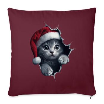 Cat Owner Cats Christmas Christmas Cat - Sofa pillowcase 17,3'' x 17,3'' (45 x 45 cm) - burgundy - Front