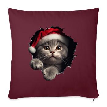 Cat Owner Cats Christmas Christmas Cat - Sofa pillowcase 17,3'' x 17,3'' (45 x 45 cm) - burgundy - Front
