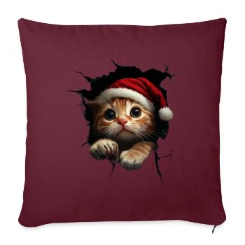 Cat Owner Cats Christmas Christmas Cat - Sofa pillowcase 17,3'' x 17,3'' (45 x 45 cm) - burgundy - Front