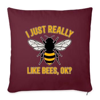 Abeille disant apiculteur abeille drôle abeille cadeau - Housse de coussin décorative 45 x 45 cm - bordeaux - Devant