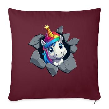 Licorne drôle Licornes de Noël Licorne - Housse de coussin décorative 45 x 45 cm - bordeaux - Devant