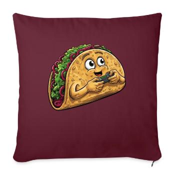 Funny Fast Food Gaming Pizza Gamer Gamer Gaming - Sofa pillowcase 17,3'' x 17,3'' (45 x 45 cm) - burgundy - Front