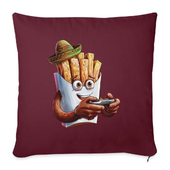 Funny Fast Food Gaming Pizza Gamer Gamer Gaming - Sofa pillowcase 17,3'' x 17,3'' (45 x 45 cm) - burgundy - Front