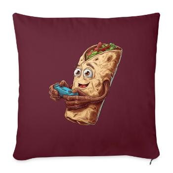 Funny Fast Food Gaming Pizza Gamer Gamer Gaming - Sofa pillowcase 17,3'' x 17,3'' (45 x 45 cm) - burgundy - Front