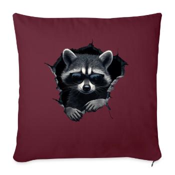drôle raton laveur raton laveur amant mignon zoo animal - Housse de coussin décorative 45 x 45 cm - bordeaux - Devant
