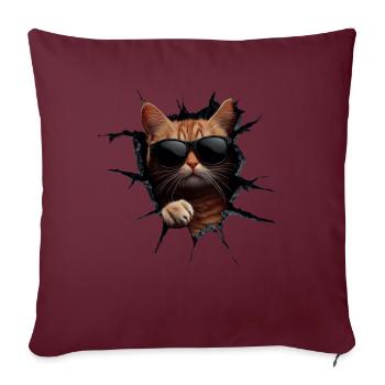 Funny Cats Cat Owner Cute Cat Pet - Sofa pillowcase 17,3'' x 17,3'' (45 x 45 cm) - burgundy - Front