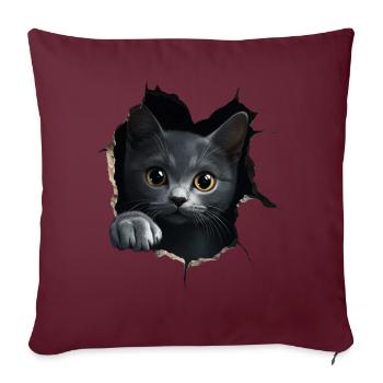 Funny Cats Cat Owner Cute Cat Pet - Sofa pillowcase 17,3'' x 17,3'' (45 x 45 cm) - burgundy - Front