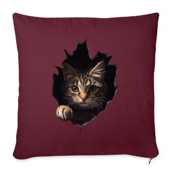 Funny Cats Cat Owner Cute Cat Pet - Sofa pillowcase 17,3'' x 17,3'' (45 x 45 cm) - burgundy - Front